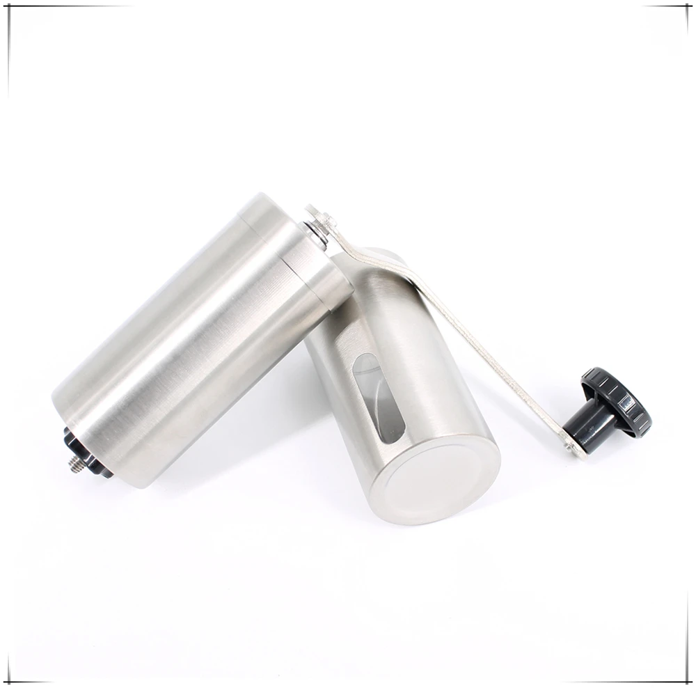 hand crank stainless steel manual coffee grinder with screw topside