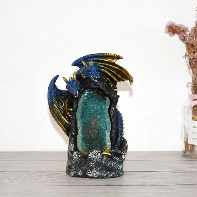 Resin Backflow Incense Burner Like Waterfall Streaming Down Ball Dragon Incense Furnace Art Craft Ornaments