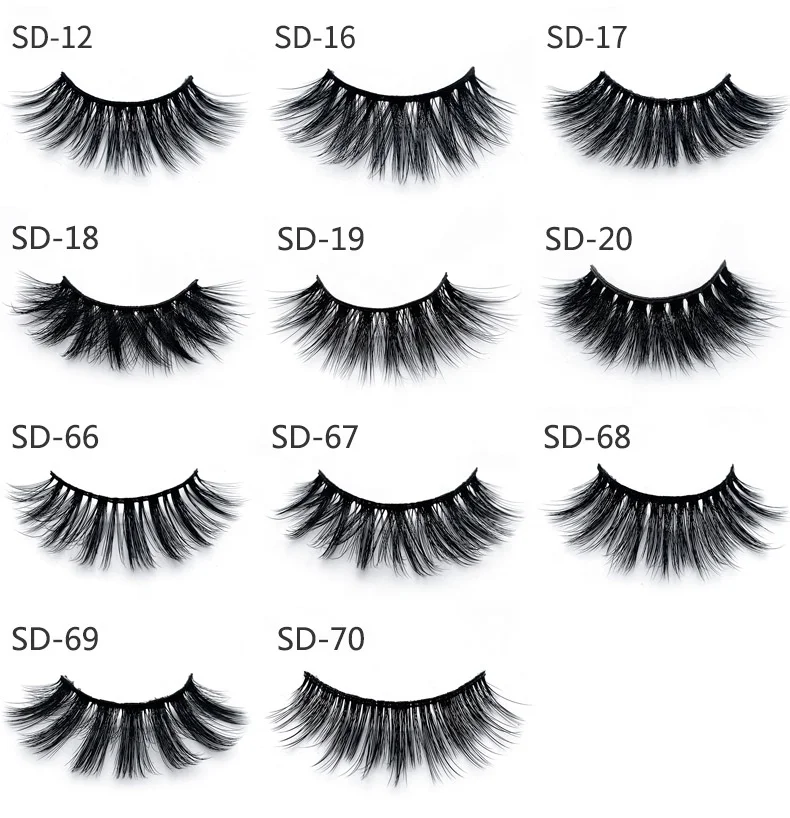 Vegan Cruelty Free Full Strip Mink Lashes 3d Natural False Eyelash Wholesale Synthetic Eyelashes With Box