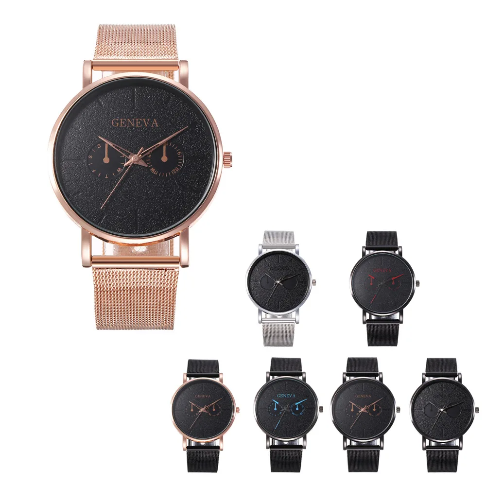 Simple Waterproof Stainless Steel Alloy Minimalist Quartz Watches for Black Silver Rose Gold Two Eyes Mens Wrist Watch Quartz