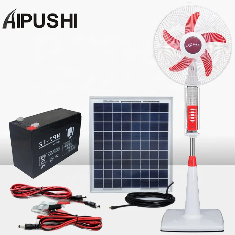 Shunde Factory 12v DC Solar AC перезаряжаемый литиевый аккумулятор вентилятор Электрический адаптер с USB зарядкой