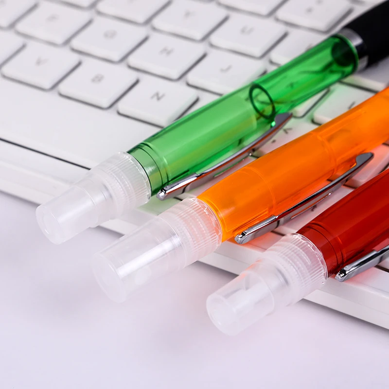 
Hot Selling Portable Colorful Perfume Retractable Sanitizer Sprey Ballpoint Pen 