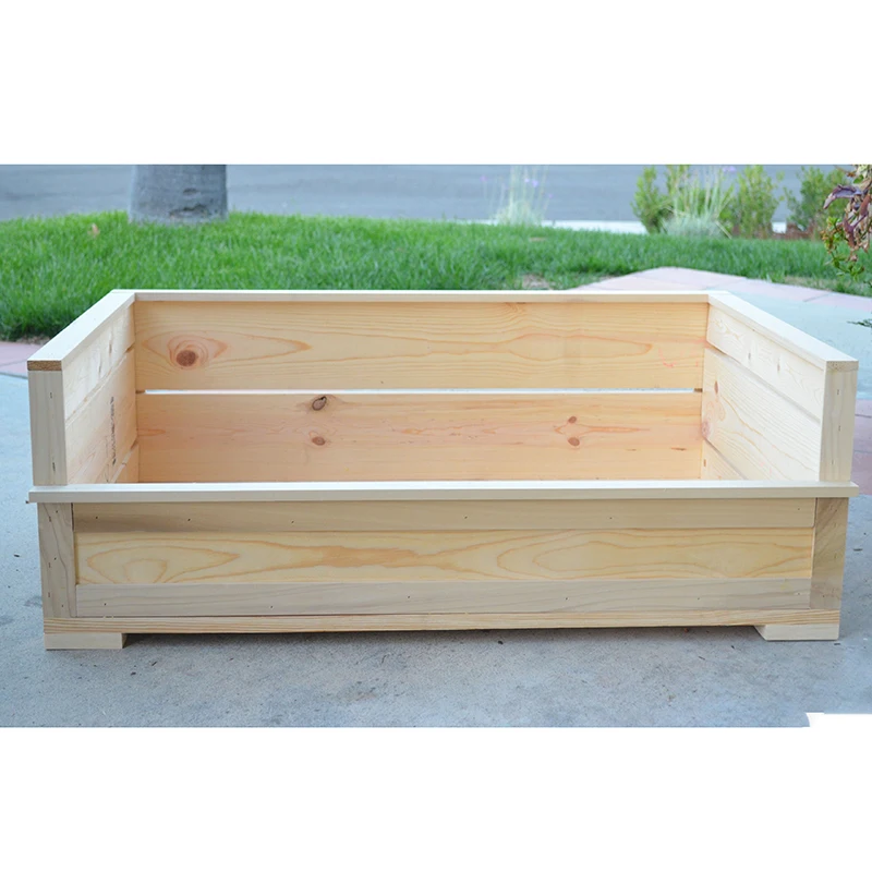 Factory custom luxury wood pet bed dog house wholesale wooden dog bed frame for large dog