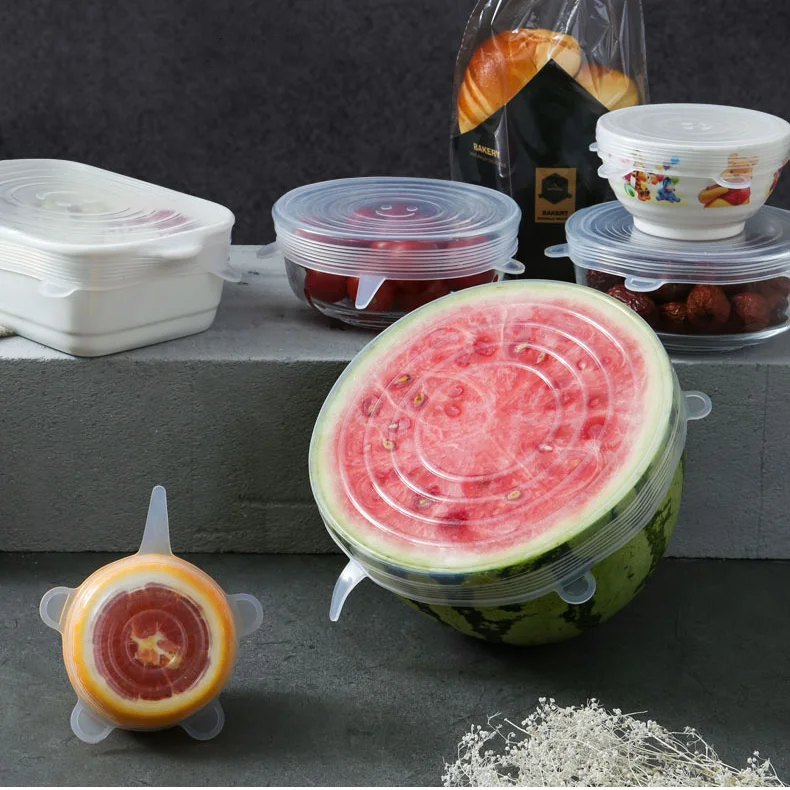 Custom Multifunctional Reusable For Container Bowl Universal Round Silicone Bowl Lid Cling Lid