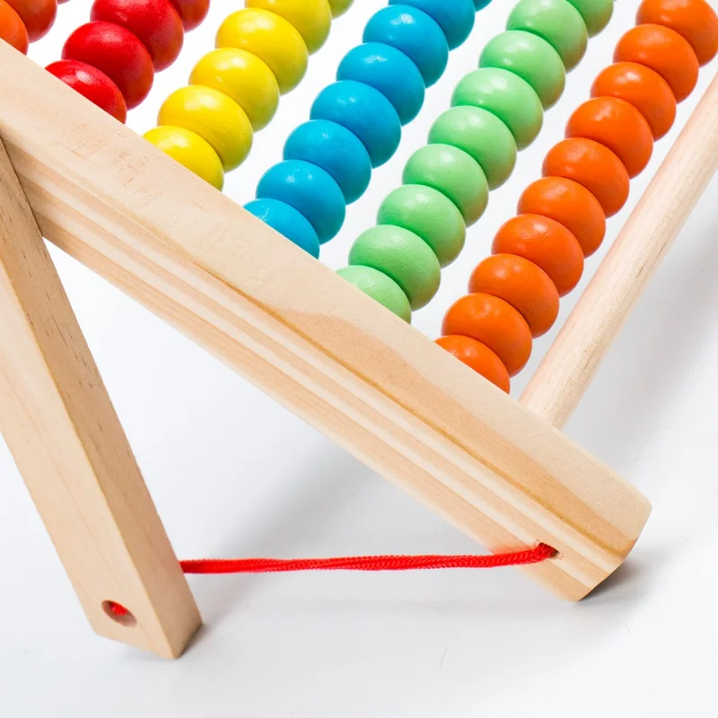 Montessori Digital Calculation Stand Rainbow Building Blocks Early Education Abacus Beads Math Operation Learning Tools