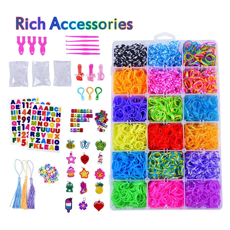 Hot selling Bracelet Making Kit Rubber Bands Refill Loom Set Friendship Bracelet Girls Creativity Birthday Gift Kits