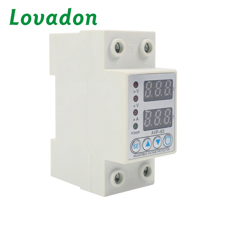 AVP-63 230V din-рейку Регулируемая Накладные наушники пониженного напряжения Защитный протектор реле защиты Цифровой Электрический