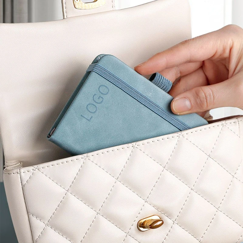 Wholesale custom Mini Travel Pocket Notebook Promotion Colors Printed Pu Leather Notebook drawing notebook