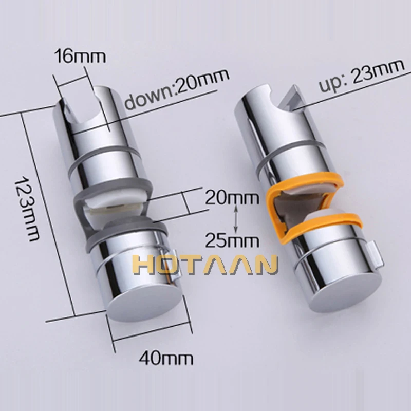 Universal 18-25MM Adjustable Slide Bar Slider Clamp Bathroom ABS Holder Hand Shower Rail Head Bracket