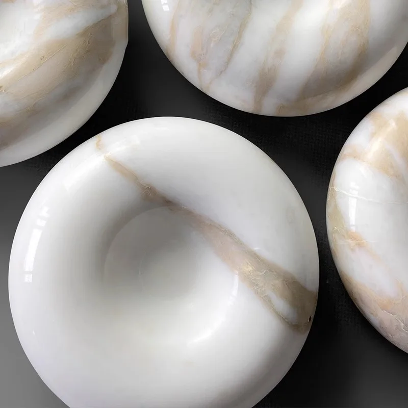 Nordic natural fish maw gold marble decoration living room desktop decoration storage simple ball office decoration