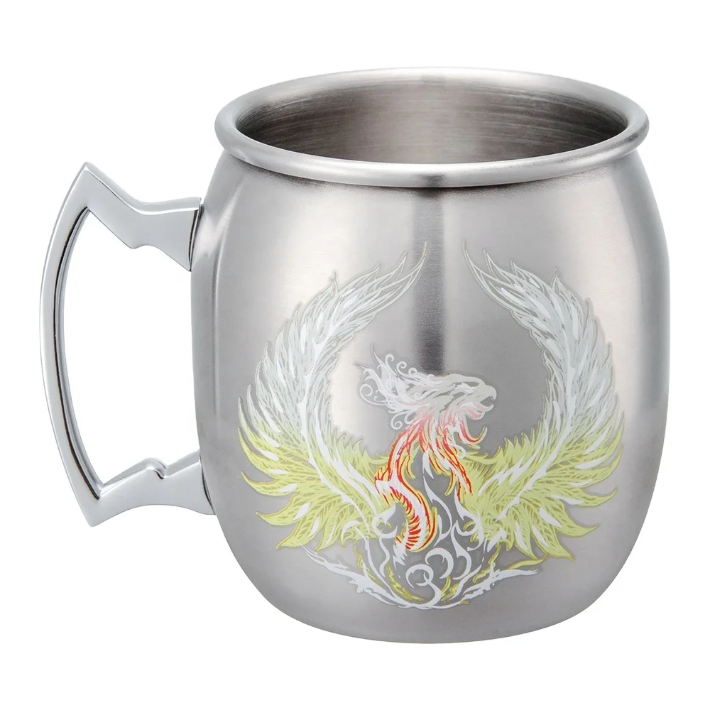 EFINE Stainless Steel Bar Mugs Creative Cup Cold Heat Temperature Sensitive Color Changing Magic Mug with Handle