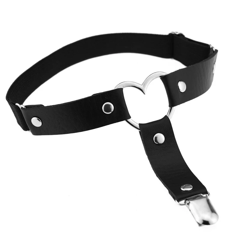 Women Body Leather Harness Leg Strap Suspender Punk Rivet Thigh High Garter Belt