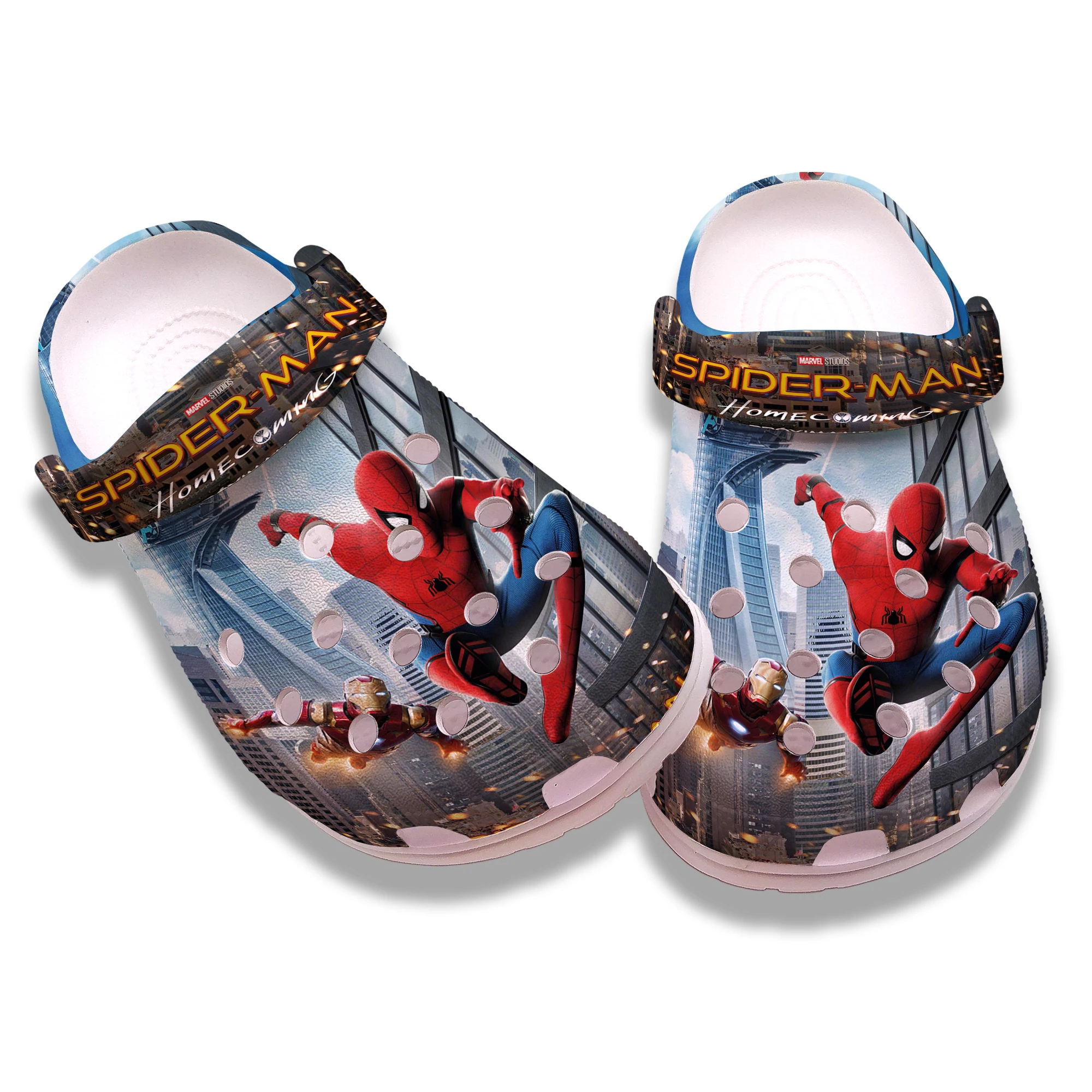 Custom beach superman clogs shoes EVA cool Spider Man Custom Clog Shoes Kids Unisex Printed Clogs