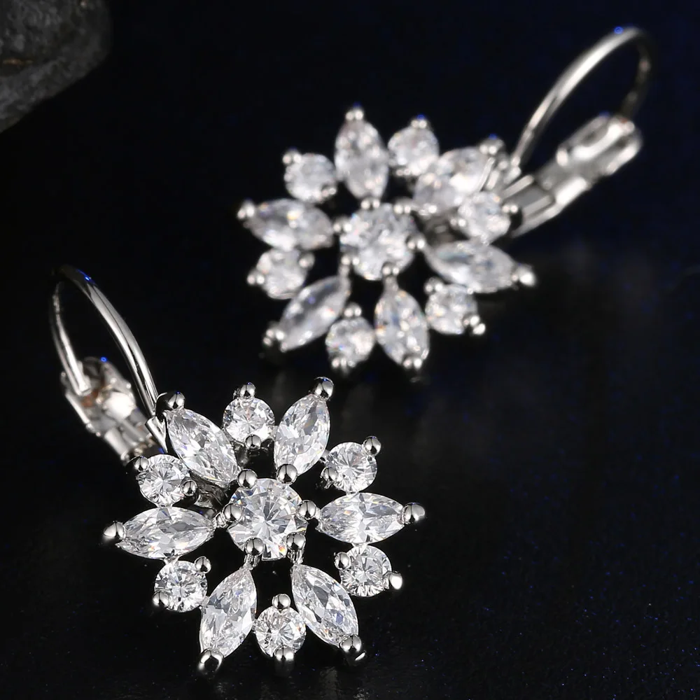 Boutique ear buckle colorful flower zircon ear stud earrings wholesale