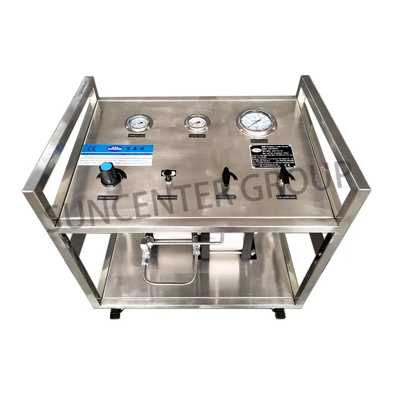High-Pressure Stainless Steel Pneumatic Test Bench Piston Pump Gas Booster System for Machining for High-Pressure Applications