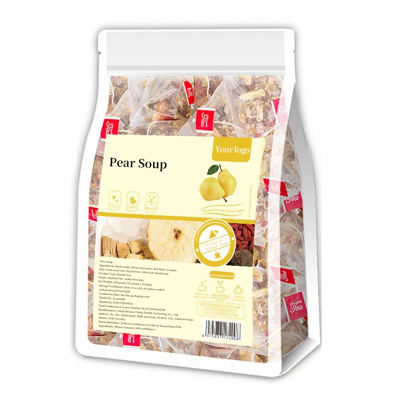 OEM/RTS Pear Soup High-Quality Ingredients Handpicked Selection Tea Bags in Triangle Shape good for health for adults