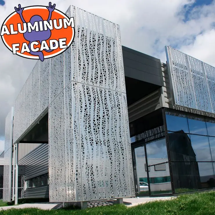 K9 Decorative Metal Fasade Panel Aluminium Perforated Facade Panel Curtain Wall Cladding