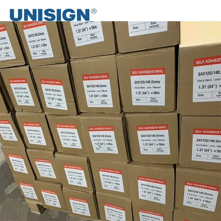 Glossy White Vinyl Sticker Printing 120gsm 140gsm Flexible PVC Self Adhesive Vinyl Roll for Bus Body Advertising