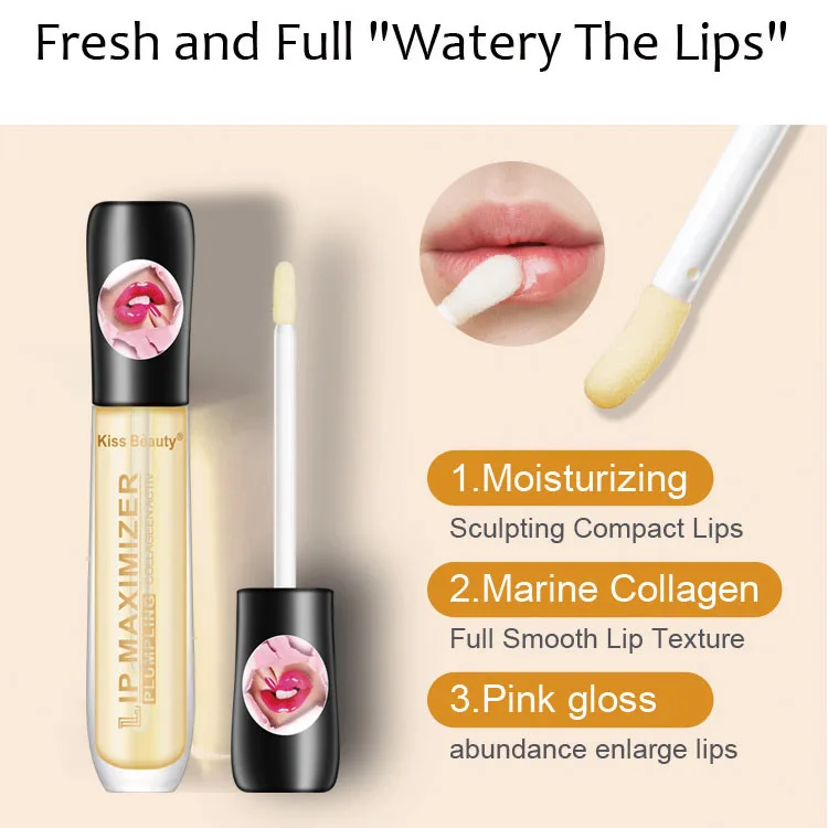 HZM Most Popular Full and Enlarger Watery the Lips Moisturizing Lip Pink Gloss Plumper Maximizer