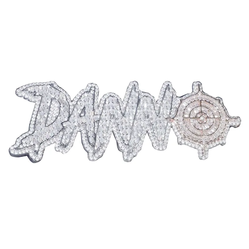 Hip Hop Full Iced Out GRA Certificated Pass Diamond Tester Enamel Cut Moissanite 3D Custom Letter 925 Silver Pendants