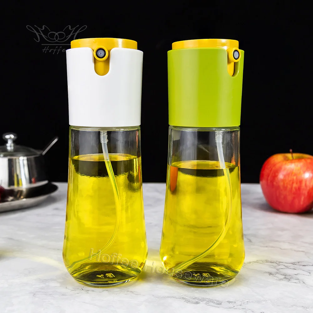 Factory Wholesale 300ml Olive Oil Spray Bottle Mister Cooking Oil Cruet Pour Dispenser 2 In 1 Oil Sprayer For Salad Air Fryer