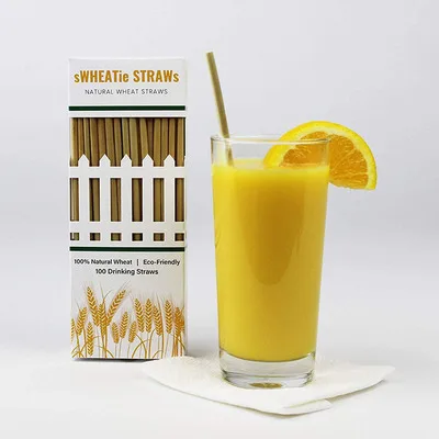 Natural hay rye biodegradable drinking wheat straw Compostable Straws instead of plastic straw