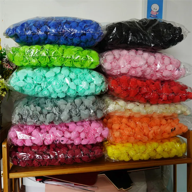Wholesale Artificial Mini 3.5cm Pe Foam Rose Flowers Head Wedding Bulk Artificial Flowers