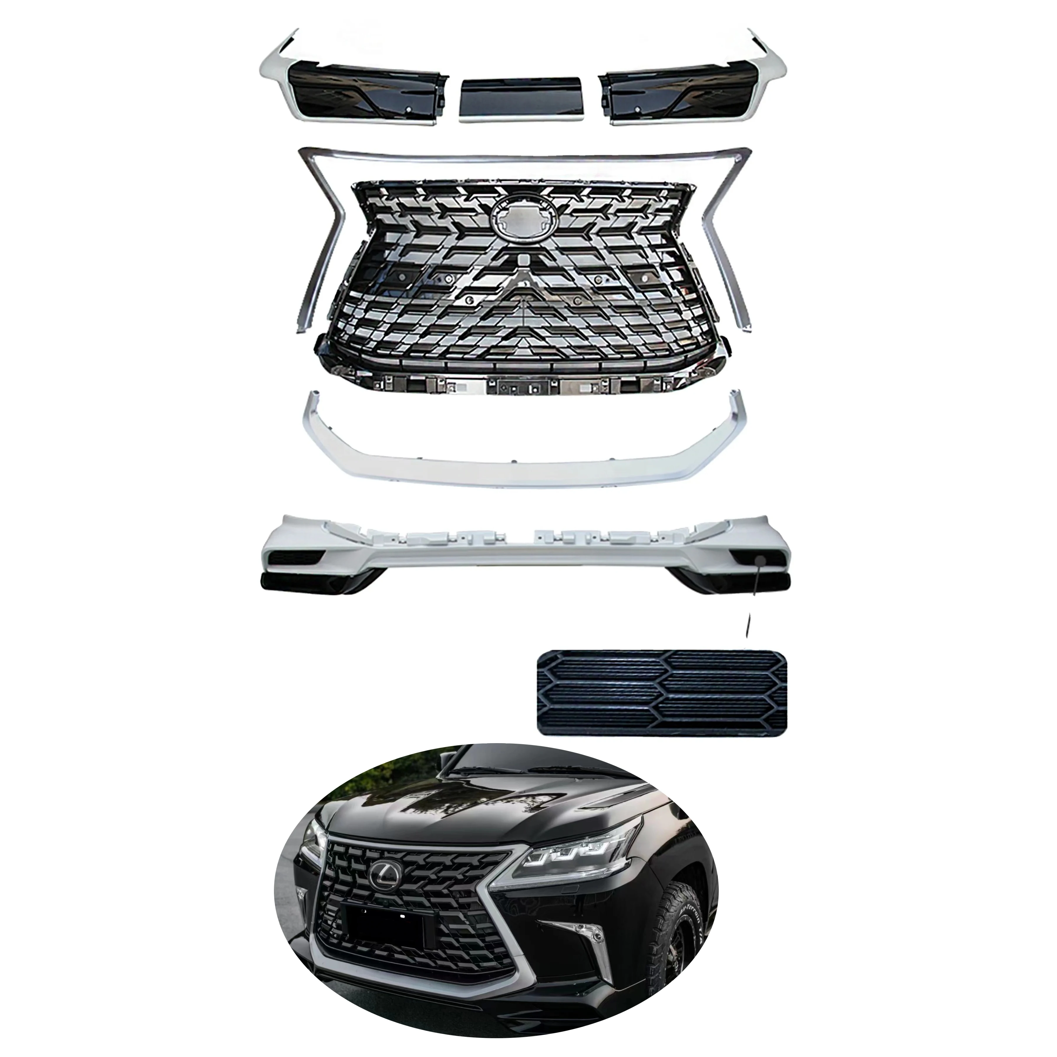 LX570 2021 TD BODYKIT facelift upgrade to TRD style front rear bumper grille For Lexus LX570 2016-On
