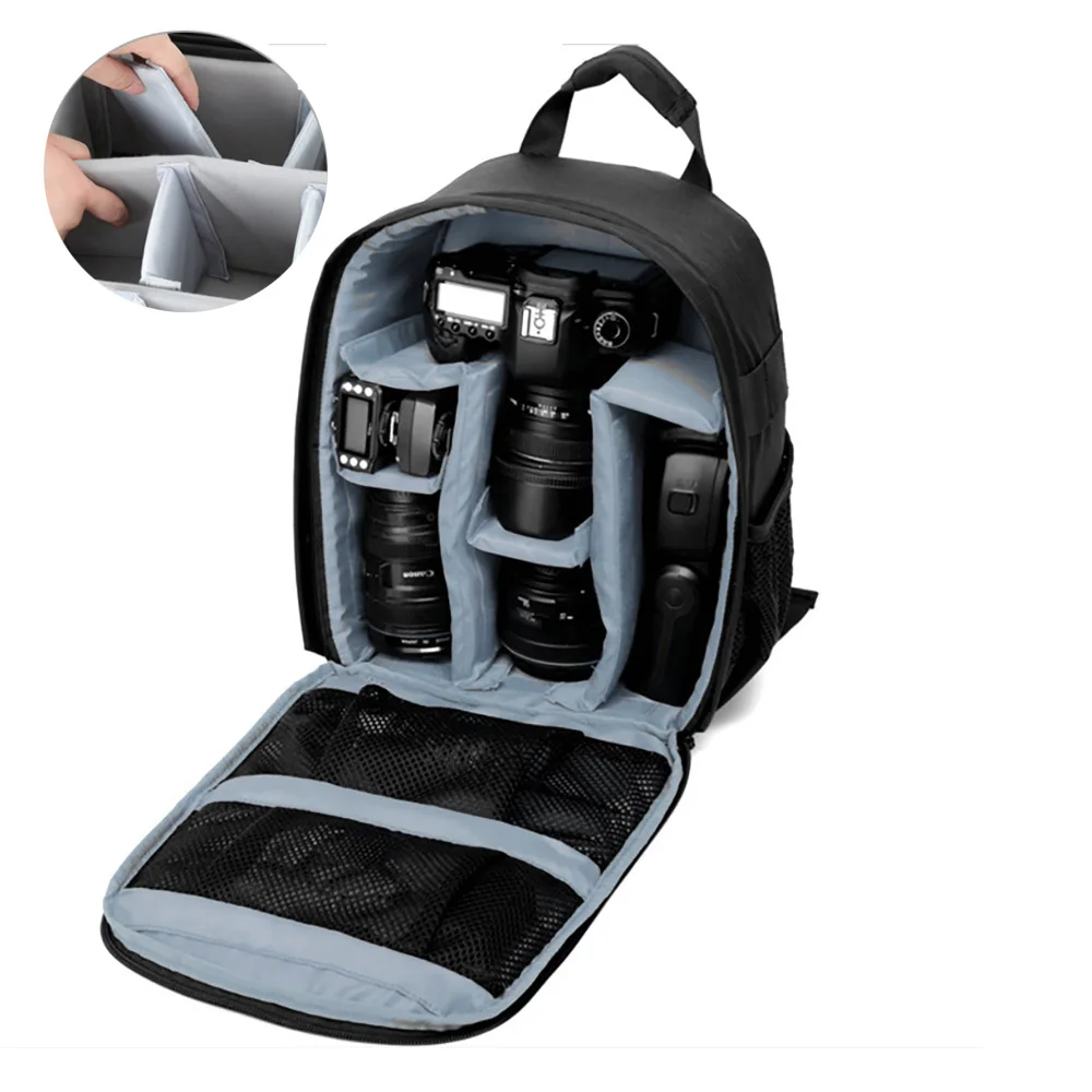 Waterproof dslr camera backpack separate pockets travel outdoor shockproof digital gear & camera bag