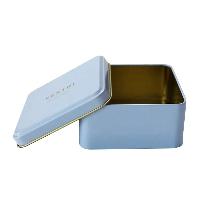 Supplier wholesale food grade tin box biscuit tin with lid metal square biscuit box cookies metal box
