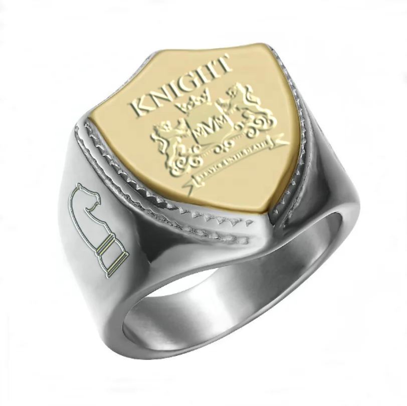 Latest design custom stainless steel slave and warrior and knight rings fashion jewelry king ring