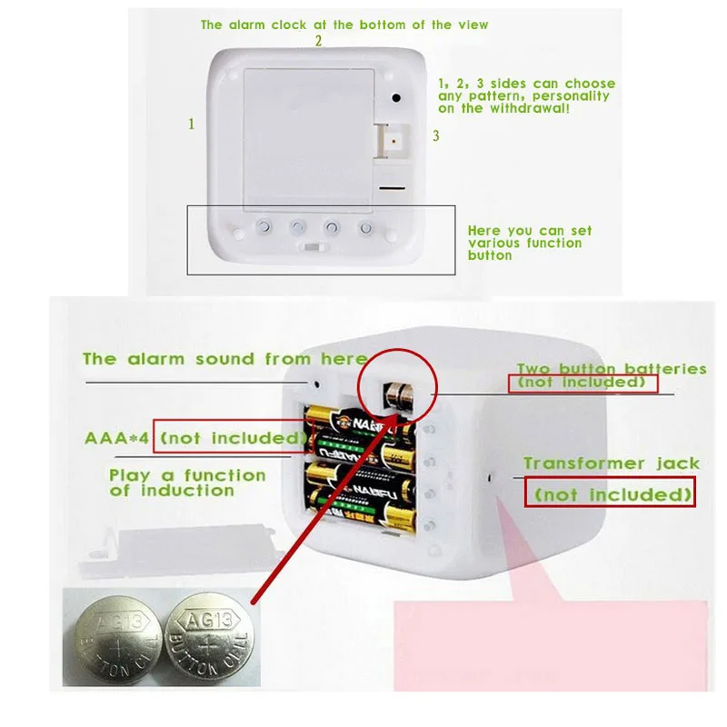 Free Dropshipping Cute Dog LED Alarm Clock reloj Digital Watch despertador de cabeceira Snooze/Temperature Clocks