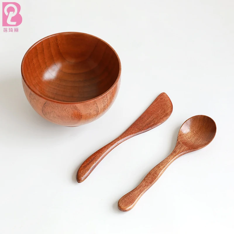 Beiqili Wooden Face Mask Mixing Bowl Set, DIY Clay Mask Mixing Kit,Bamboo Facial  Mask Bowl With Stirring Spatula Spoon Tools