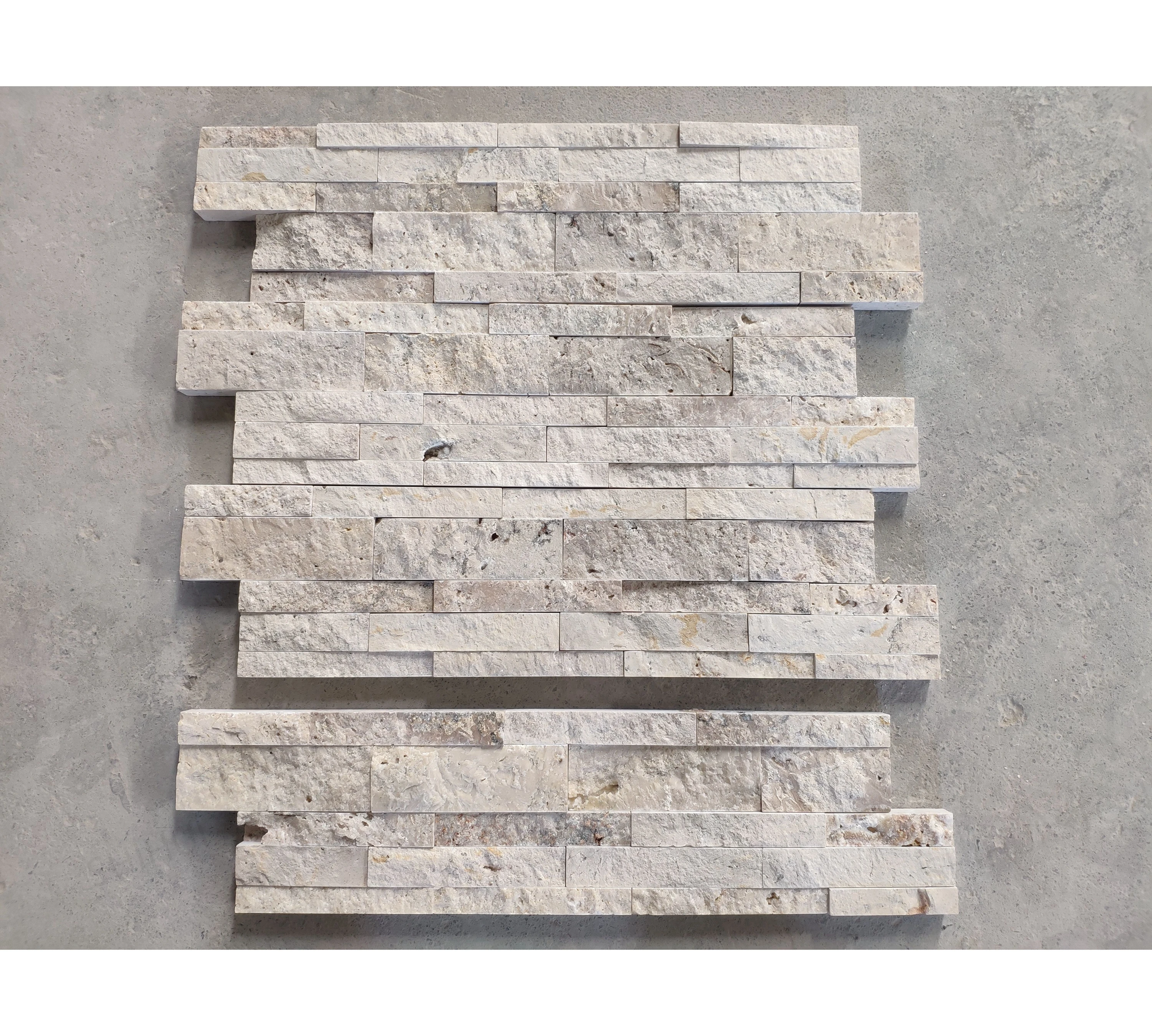 SHIHUI High Quality Split Surface Travertine Culture Stone Tiles Natural Exterior Wall Veneer for Outdoor Wall Cladding