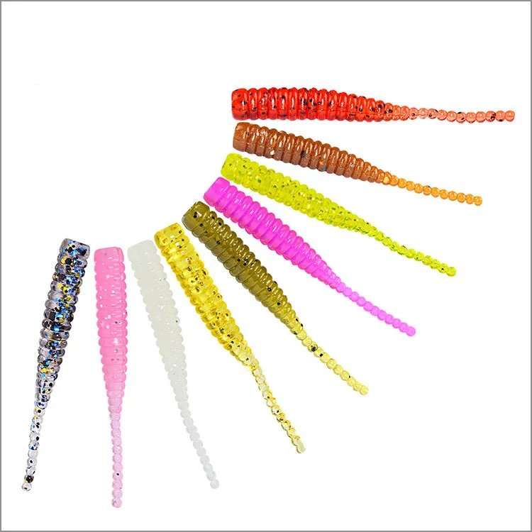 15pcs/bag bulk soft plastic fishing lures 3.5cm mini grub worms crappie walleye bass trout soft bait glow swimbait lure