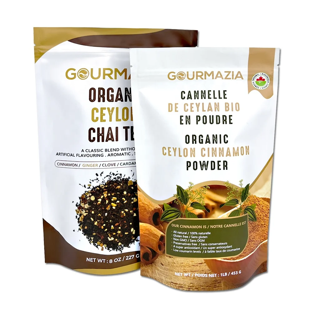 customized printed plastic zip lock bags cinnamon powder turmeric root powder bags