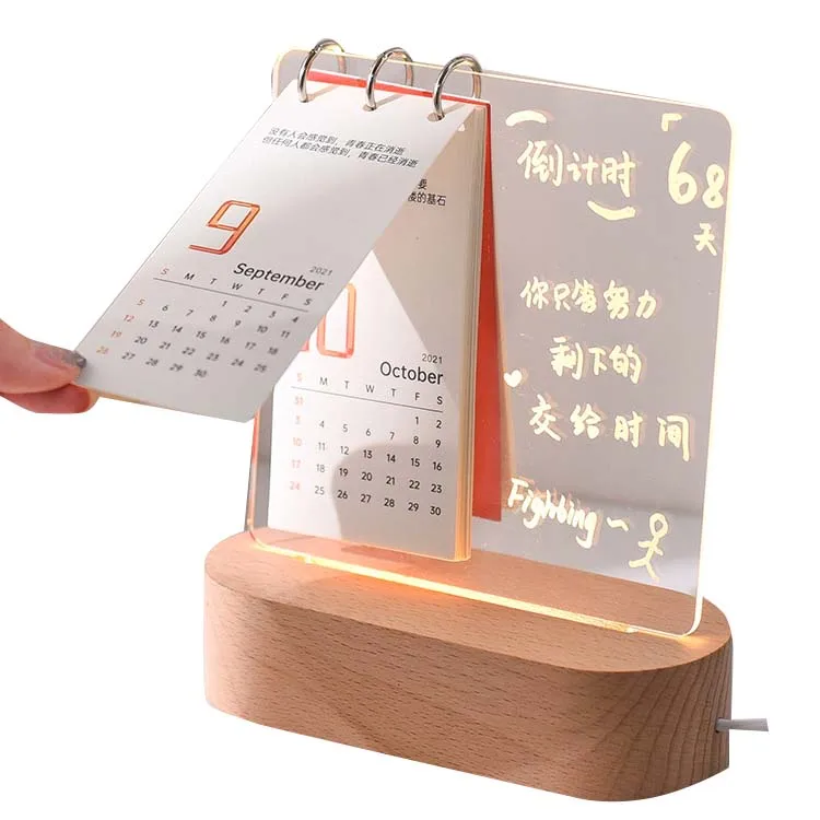 Promotion custom LED night light with calendar and message board