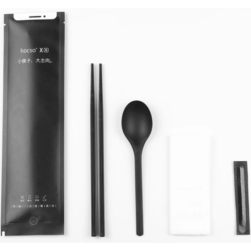Custom cutlery set Disposable plastic chopsticks Disposable chopstick and spoon