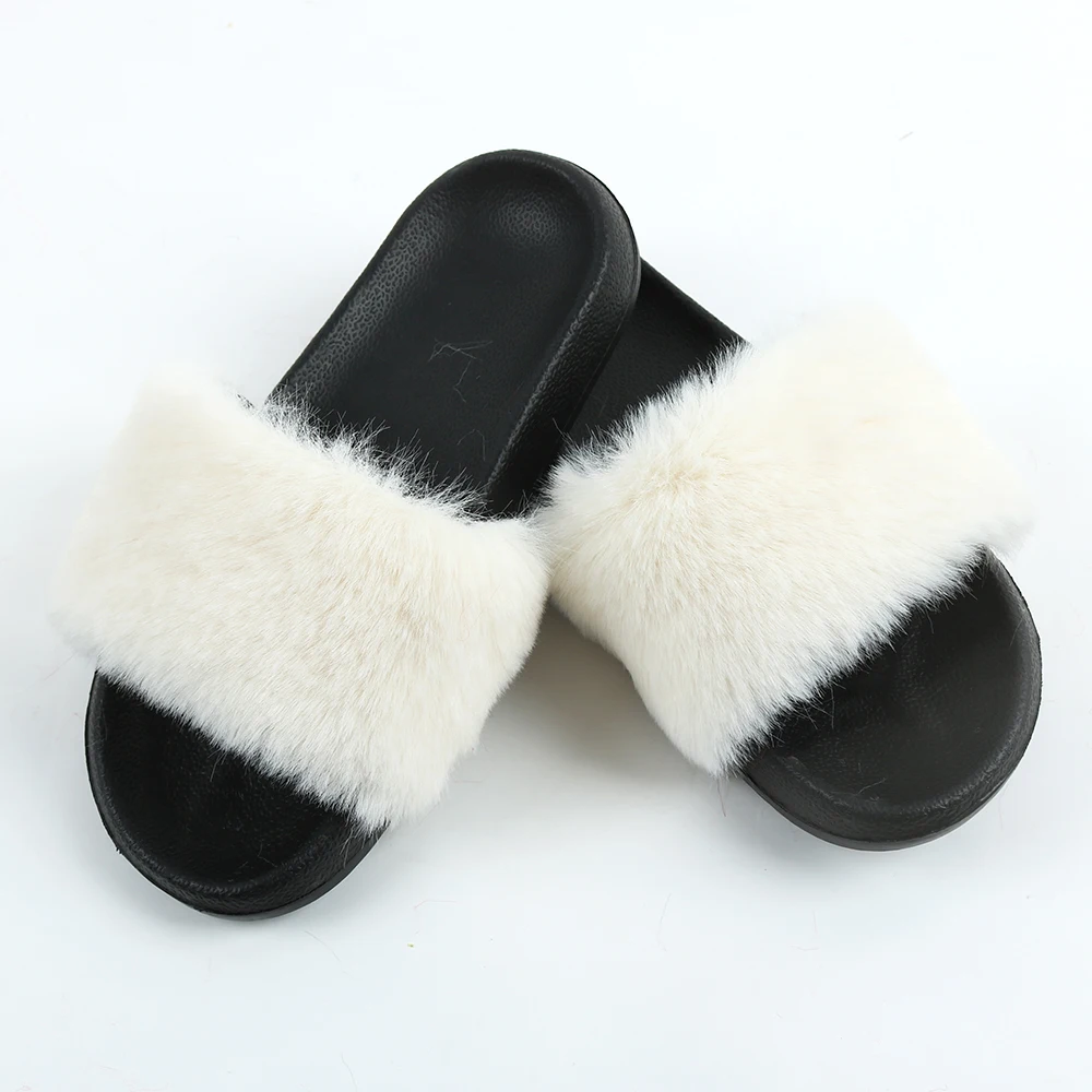 
Wholesale Cheap New Style Furry Slides Double Fur Slides slippers 