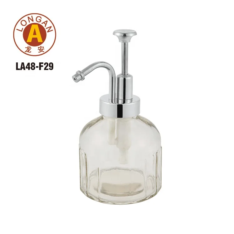Wholesale Customized 300Ml Empty Clear Airless Pump Glass Shampoo Dispenser Spray Bottle With Lotion Pump Soap Factory China