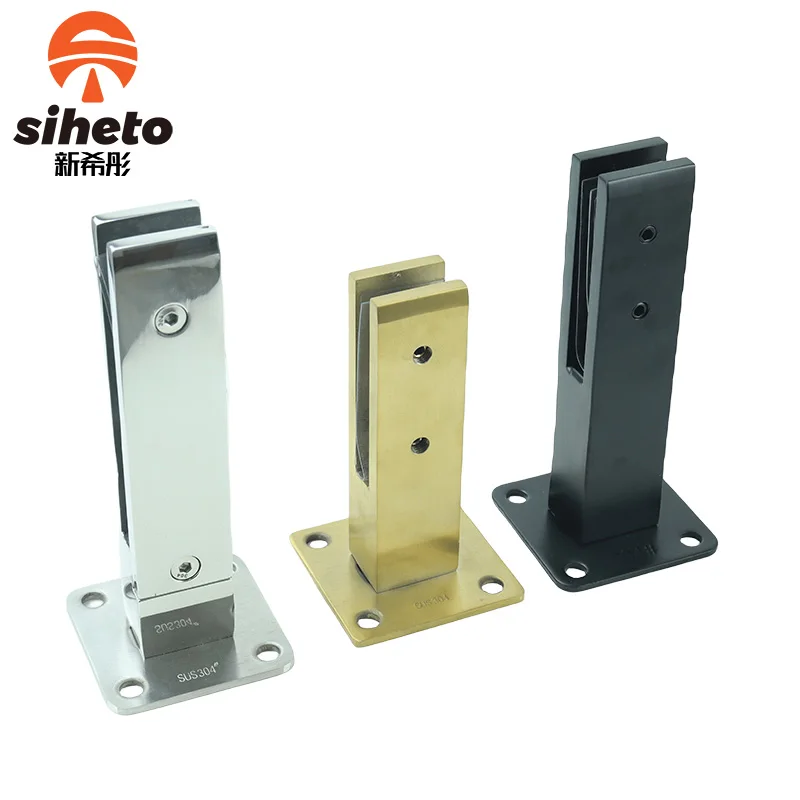 304 Stainless Steel Swimming Pool Fence Side Mount Adjustable Brushed Glass Balustrade Spigots Glass Fitting