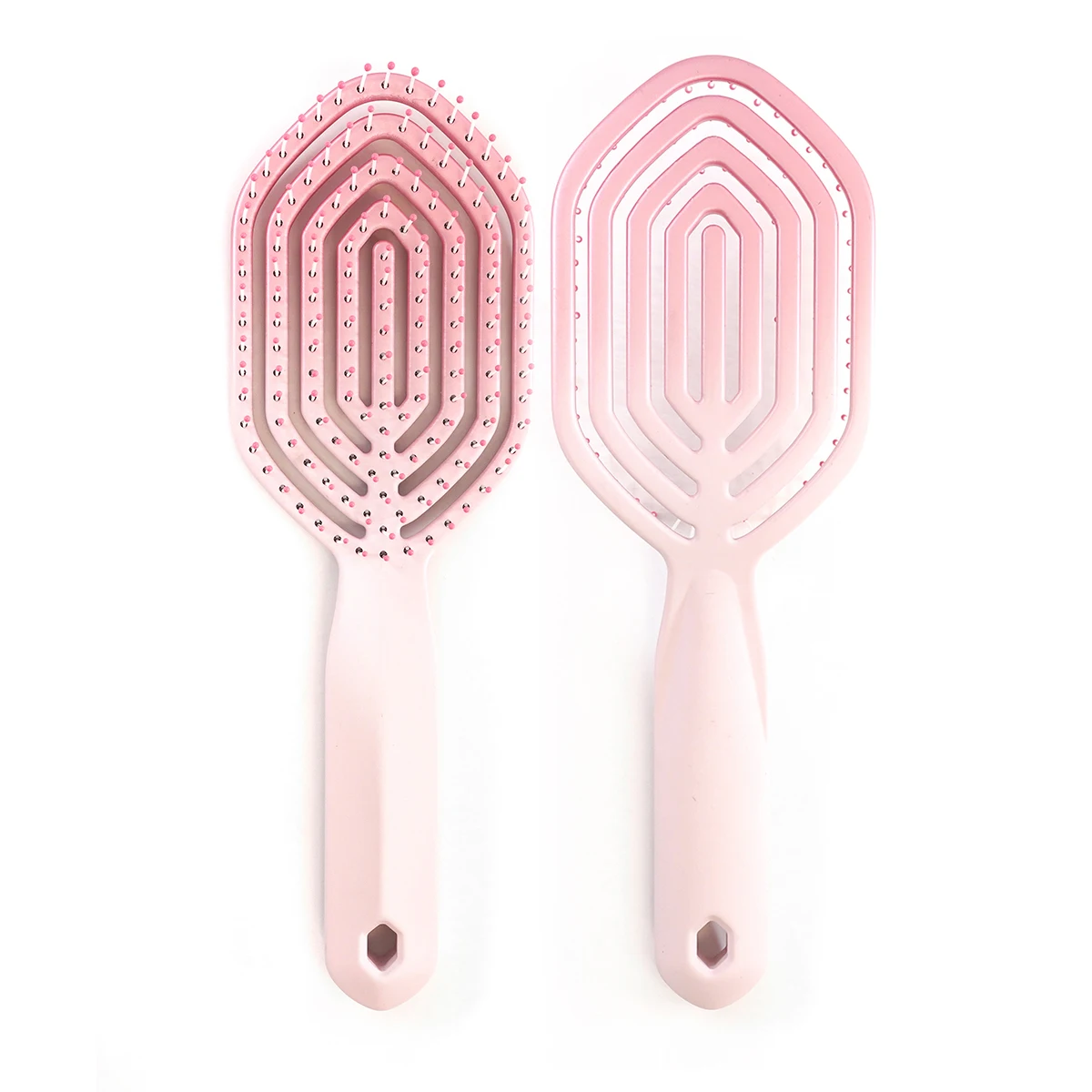 2022 New Fashion Unique Shape Massage Detangling Hollow Vented Styling Tool New Design Curved Hair Brush Comb for Women