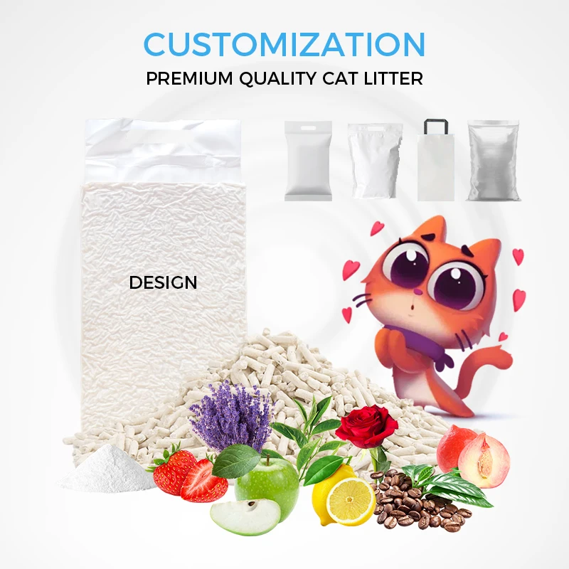 Eco-Friendly Natural Dust Free 2.0mm strip shape tofu Cat sand Quickly Clumping Odor Control Flushable Tofu Cat Litter