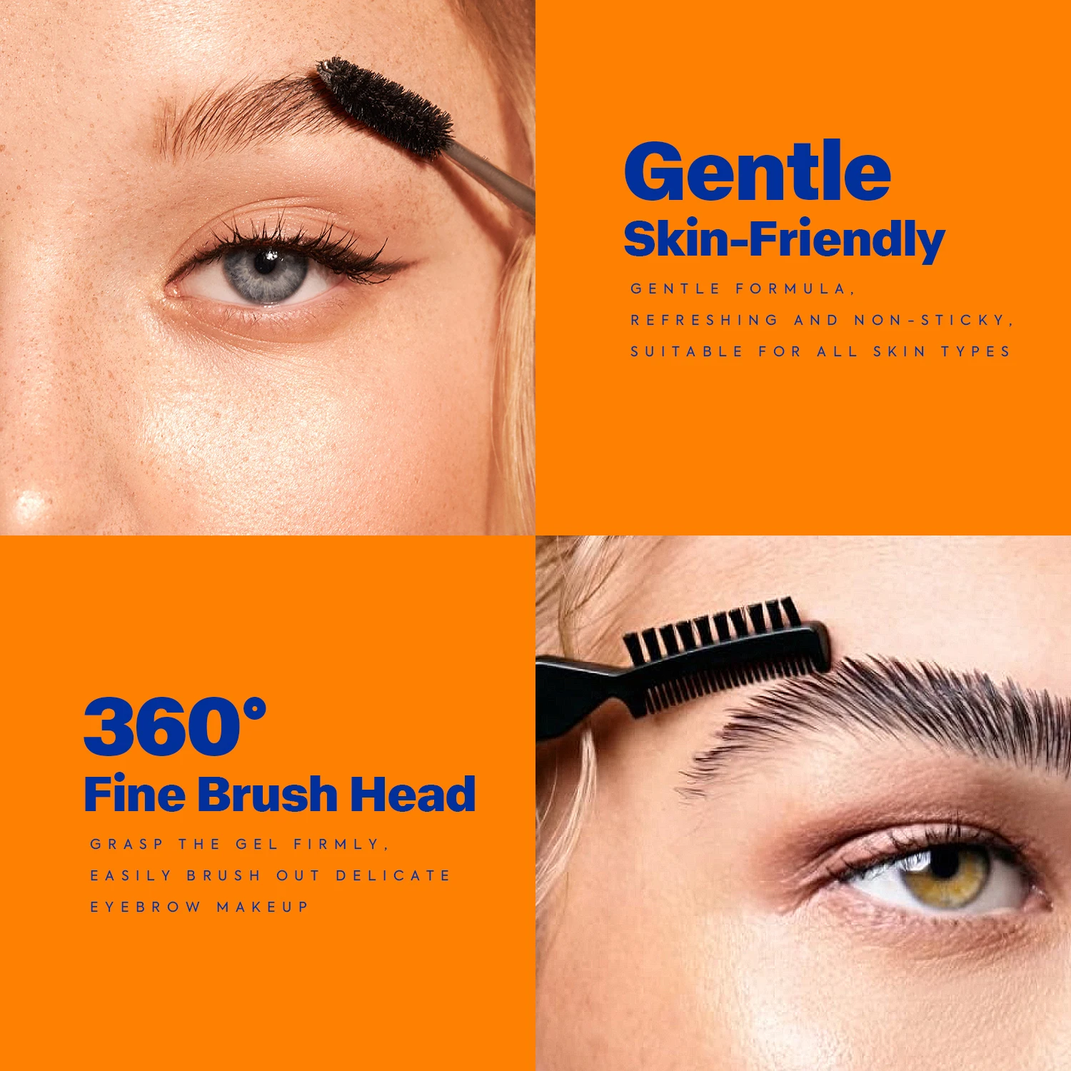 VIOLAHOUSE Eyebrow Glue Double-headed Brow Comb Waterproof Strong Hold Styling Clear Brow Glue Eyebrow Gel Private Label
