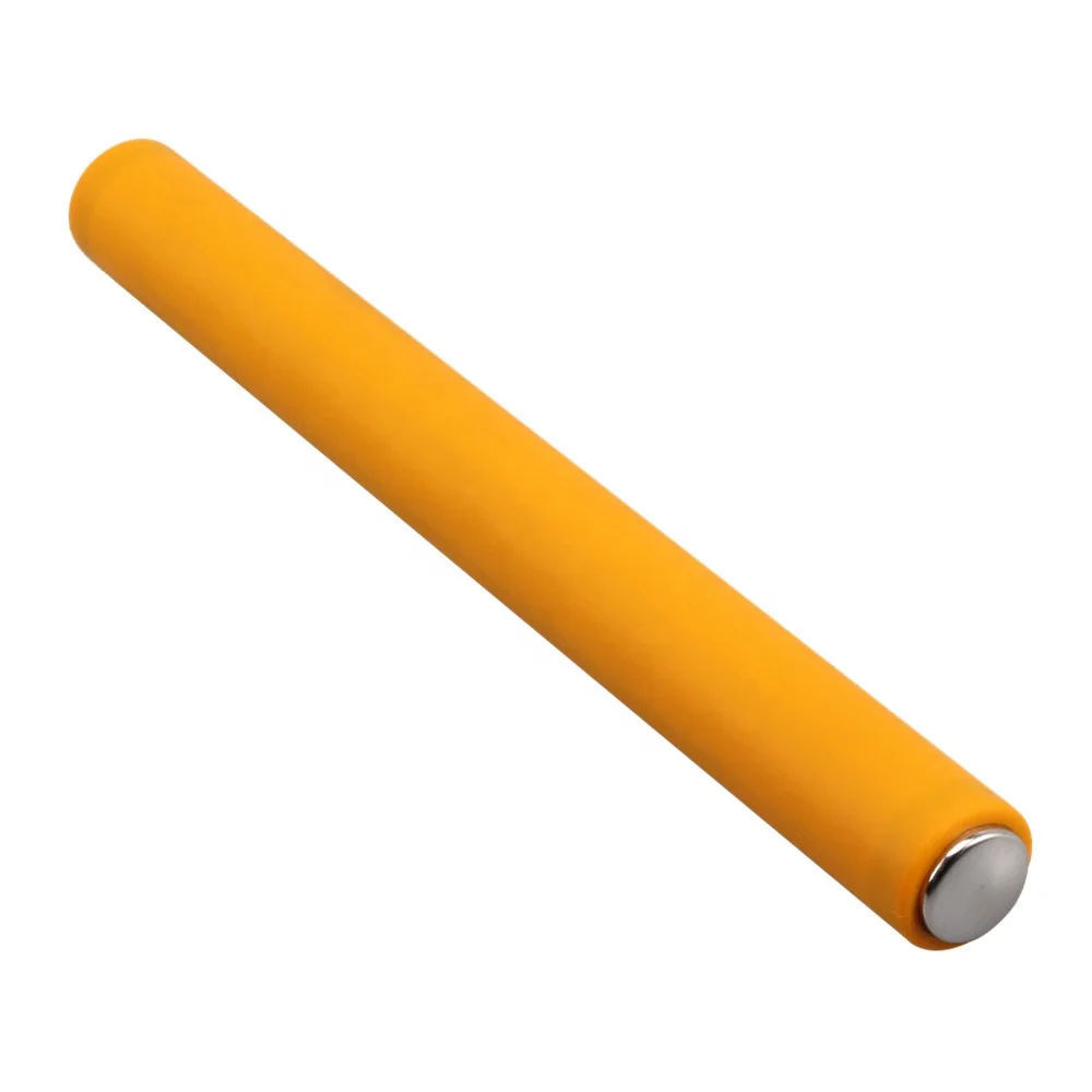 Yellow Rolling Pin ,Stainless Steel & Silicone , for Pie Crust, Cookie, Pizza Dough