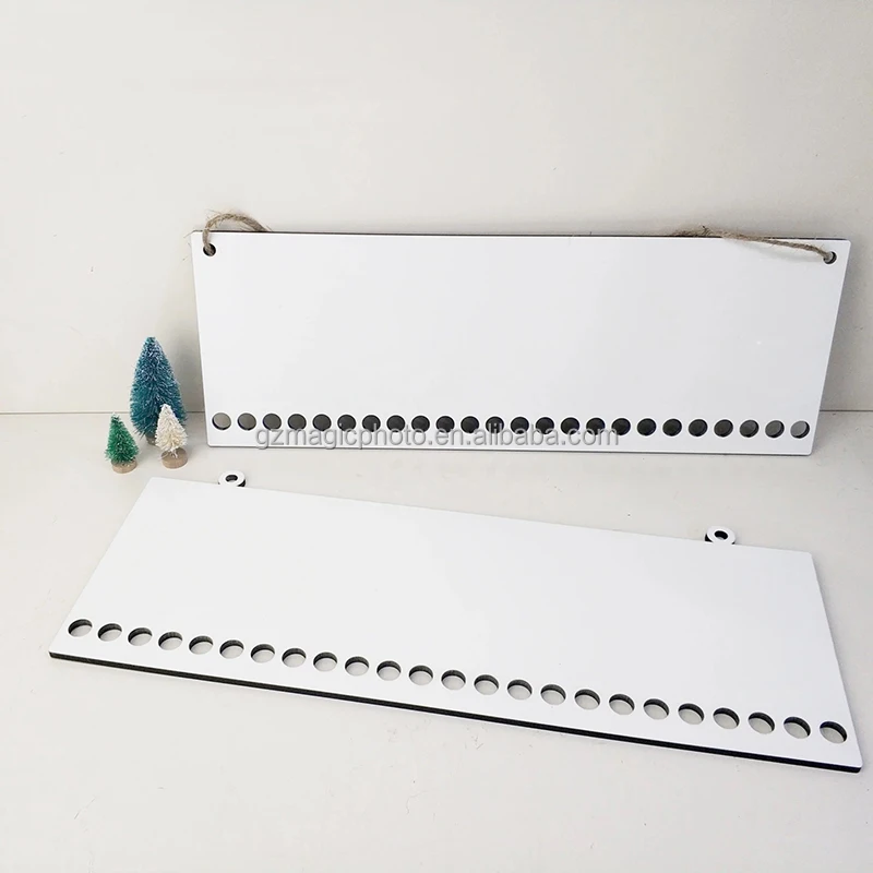 Sublimation Candy Cane Holder Blank Custom MDF Christmas Candy Cane Advent Calendar Board Holder
