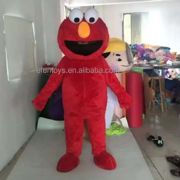 Efun MOQ 1 шт. популярный красный elmo cookie Монстр талисман костюм длинный мех кунжут уличные Мультяшные персонажи для продажи