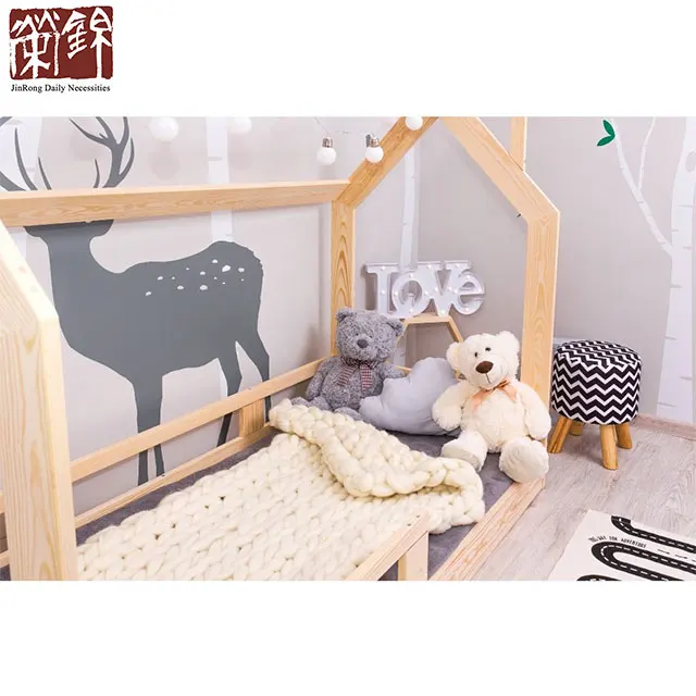 House Bed with Take OFF The Safety Barriers with Montessori Children Bed House Bedroom Baby Bed
