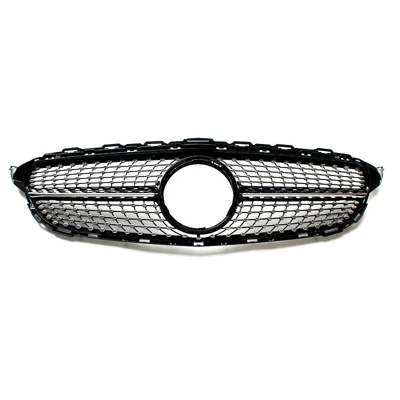 FOR Mercedes Benz C-class w205 Coupe front bumper grille sport diamond style C180 C200 C300 Grill 2015-2018