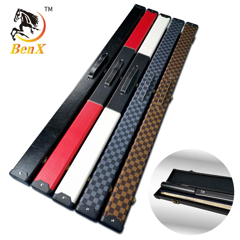 Benxiao snooker cue box one piece 1/2 3/4 style strong quality billiards cue box factory directly sale